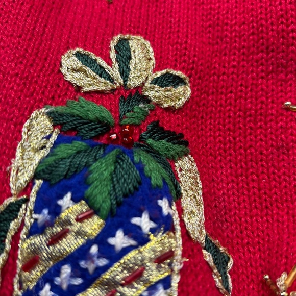 Vintage Tiara International Christmas Collection Zip Up Sweater Cardigan 2X - Picture 13 of 16